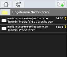 mobiler Zugang x-organizer - Nachrichtenmodul, Nachrichtenliste